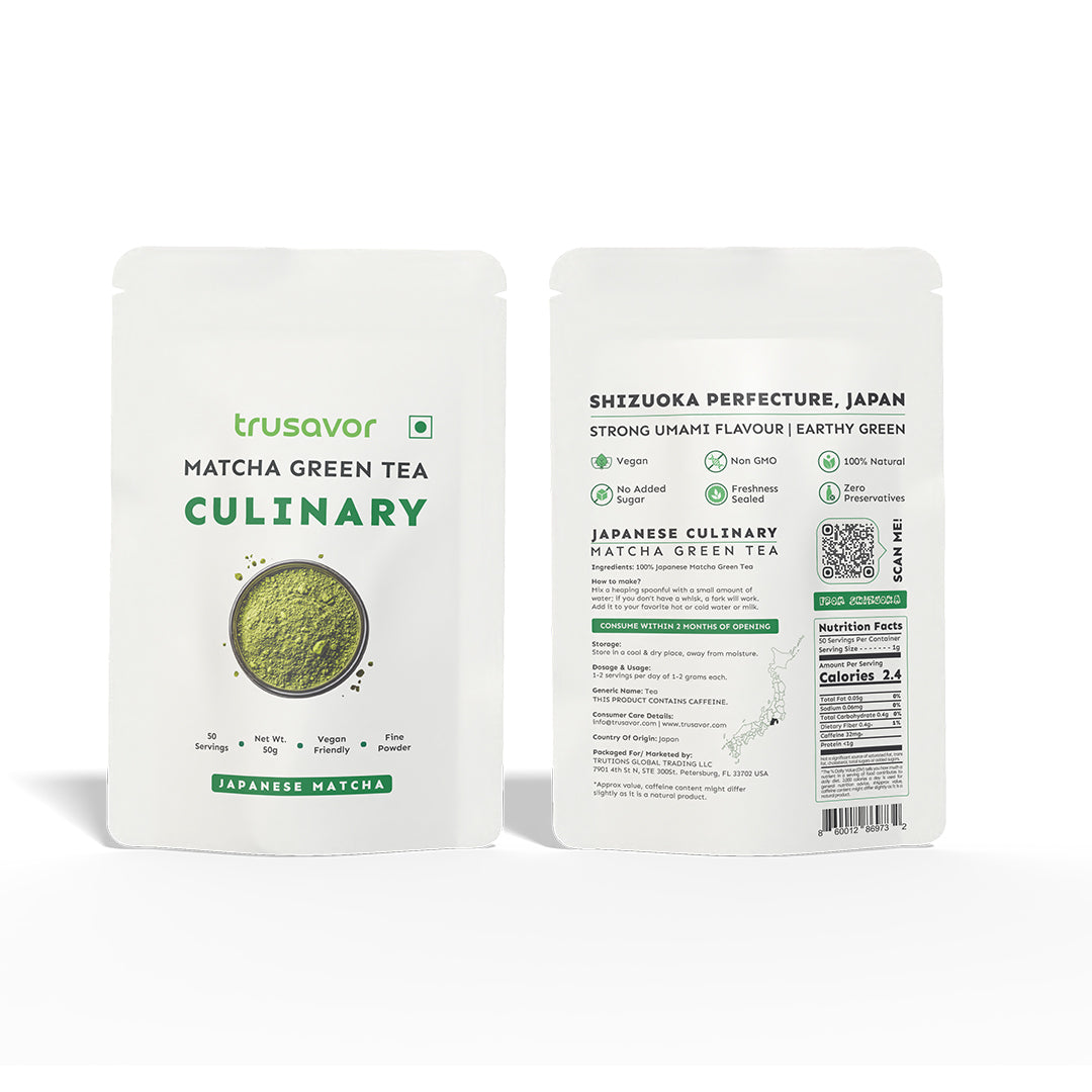 Trusavor Japanese Culinary Matcha Green Tea – Shizuoka Perfection in Every Sip (50GM)