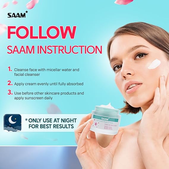 Saam Renewal Face Cream | Melasma, Freckles, Age Spots & Dark Spots | With Alpha Arbutin and Kojic Acid | 50g