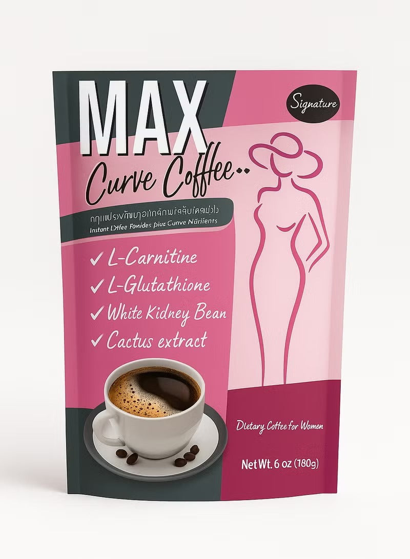 Max Curve Coffee — Dietary Coffee for Women Signature Instant Coffee Blend with Curve Nutrients