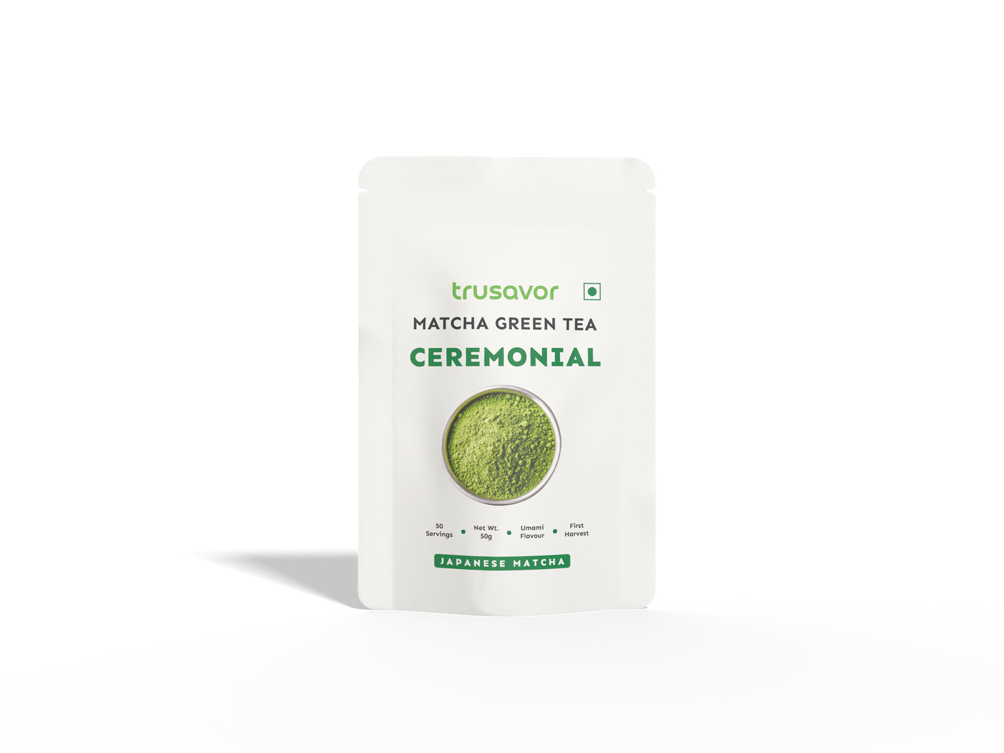 Trusavor Ceremonial Matcha Green Tea, First Harvest, Japanese, 50g, Deep Umami Flavour