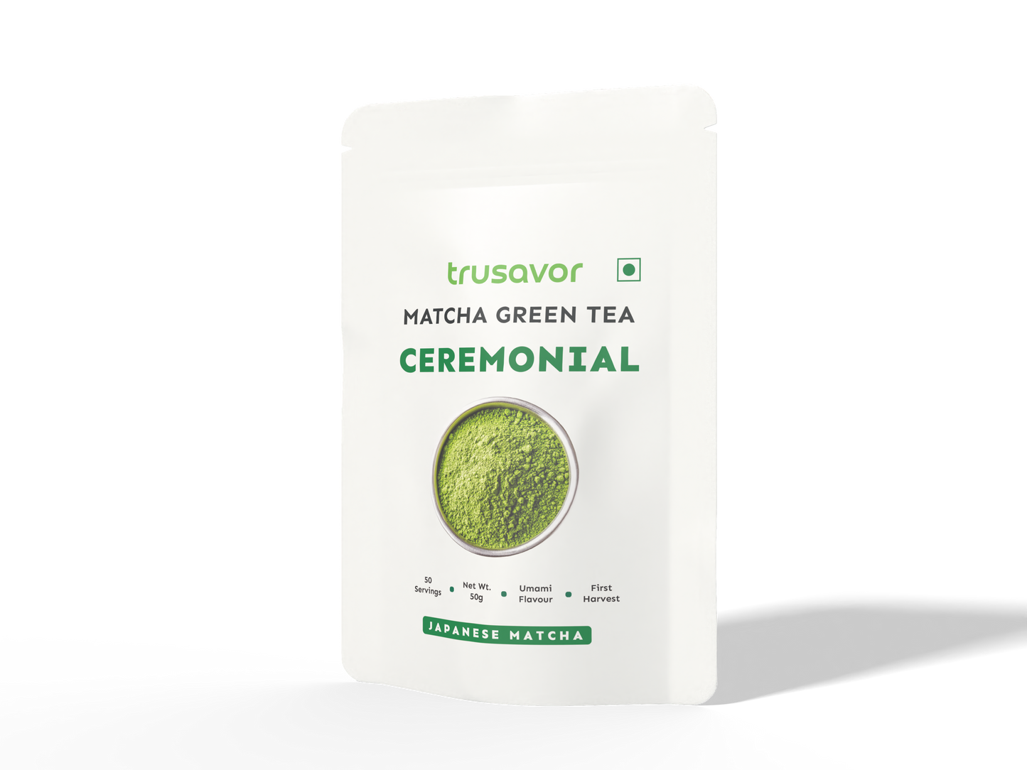 Trusavor Ceremonial Matcha Green Tea, First Harvest, Japanese, 50g, Deep Umami Flavour