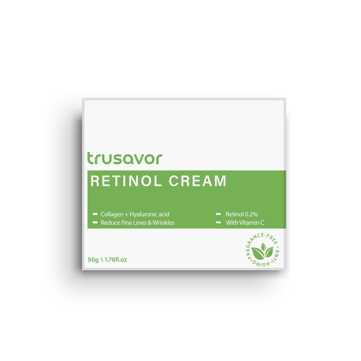 Trusavor Retinol Cream with 0.2% Retinol, Collagen, Hyaluronic Acid & Vitamin C Anti Aging Cream to Reduce Fine Lines & Wrinkles – Fragrance-Free, 50g (1.76 fl.oz)