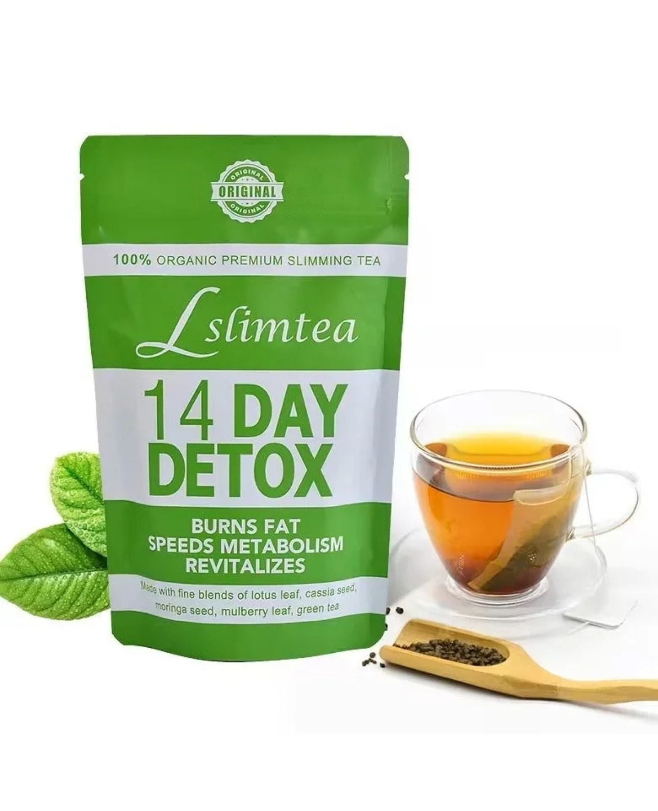 Lslimtea 14 Day Detox Tea, Organic Premium Slimming Tea, Fat Burning Metabolism Booster