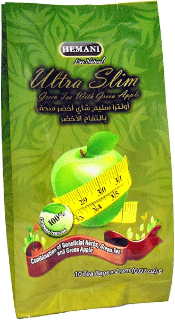 Ultra Slim Green Tea with Green Apple (Pack of 10 Bags x 2 Grams)