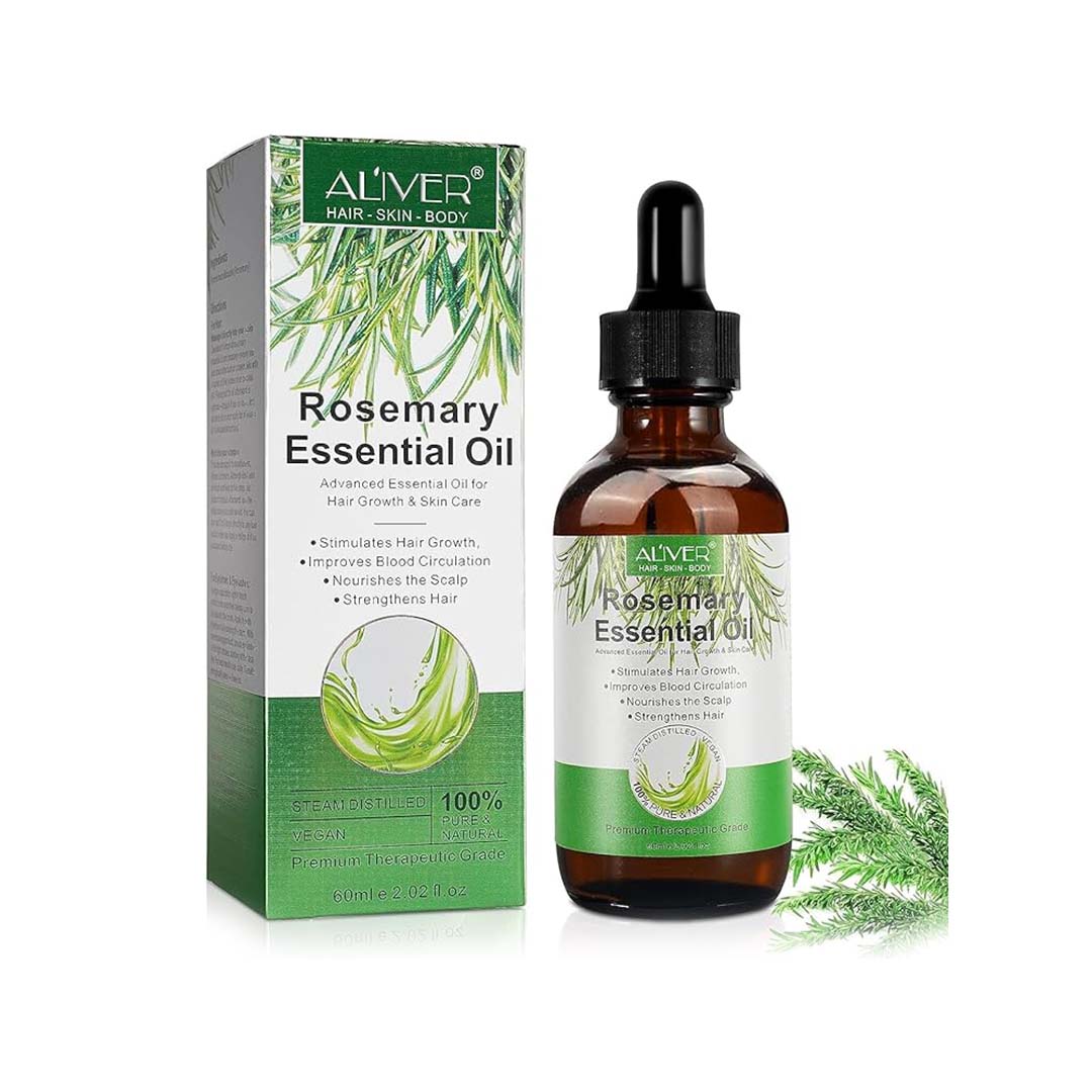 Rosemary Essential Oils (2 Fl Oz), Rosemary Oil for Hair Growth Serum, Pure Organic Rosemary Oil for Dry Damaged Hair and Growth, Hair Scalp Oil, Skin Care