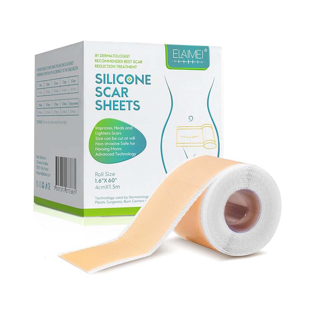 Medical Grade Silicone Scar Sheets, Silicone Scar Tape (1.6”x 60”  , 1.5M ), Scar Removal Strips for Acne Scars C-Section & Keloid Surgery Scars Sheets Treatment Sheets - 6-8 Month Supply
