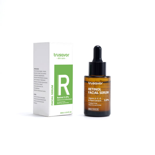 Trusavor Retinol Facial Serum, 2.5% with Vitamin A/C/E and Plant Extracts, 30ml