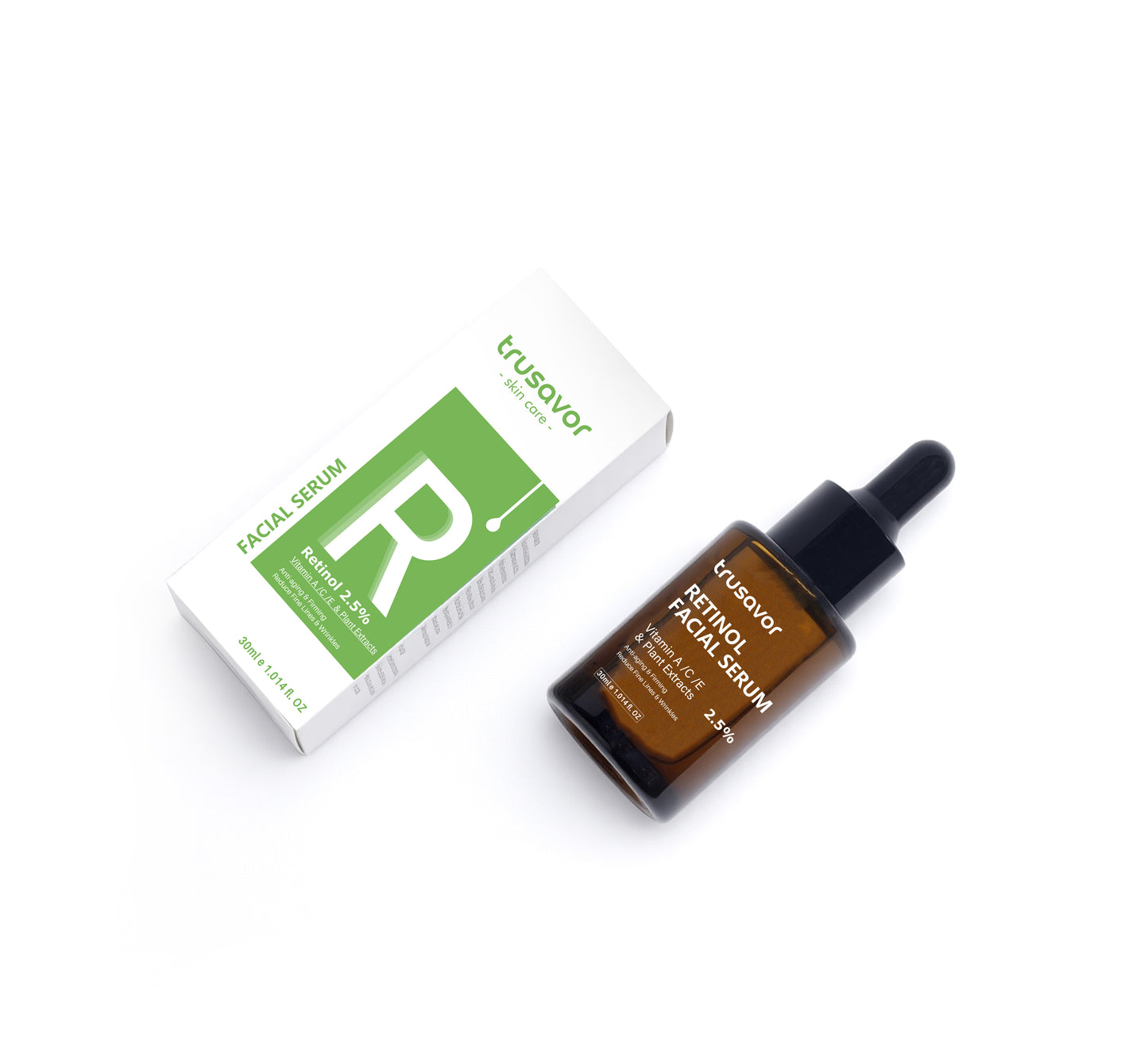 Trusavor Retinol Facial Serum, 2.5% with Vitamin A/C/E and Plant Extracts, 30ml