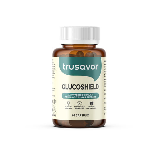 Trusavor Glucoshield | Ayurvedic Herbal Supplement for Daily Blood Sugar Wellness Support | 60 Vegetarian Capsules