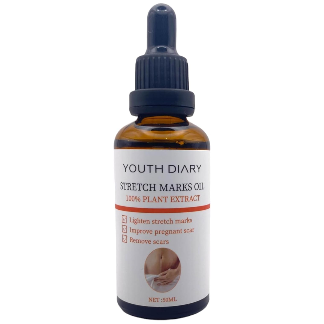 Youth Diary Stretch Marks Remover Essential Oil - 100% Natural Pure Plant Extract 50ML- Improve the Appearance of Scars, Stretch Marks and Skin Tone