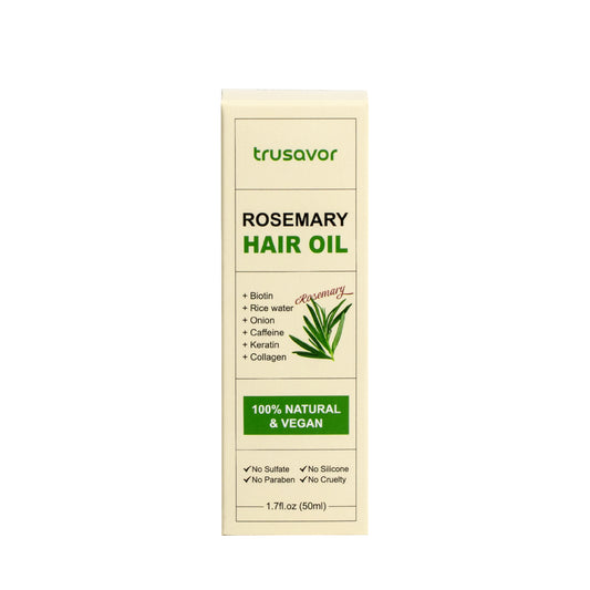 Trusavor Rosemary Hair Oil - 50ml 100% Natural &amp; Vegan | Strengthens Hair | Stimulates Growth