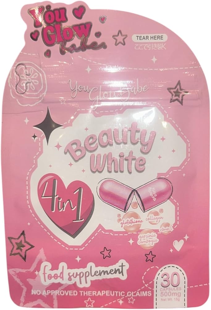 You Glow Babe Beauty White 4 In 1 With Glutathione Hydrolyzed Collagen Vitamin,Food Supplement 30 Capsules