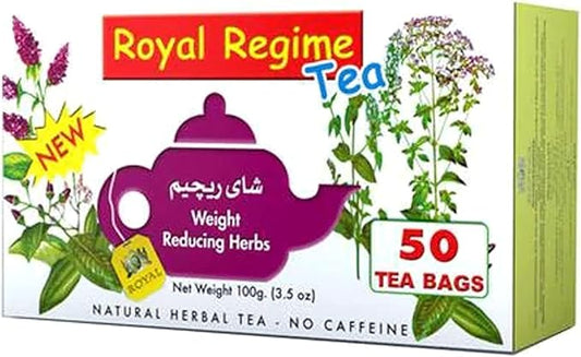 Royal Regime Herbal Tea – Weight Reducing Herbs – 50 Tea Bags – Caffeine-Free – 100g