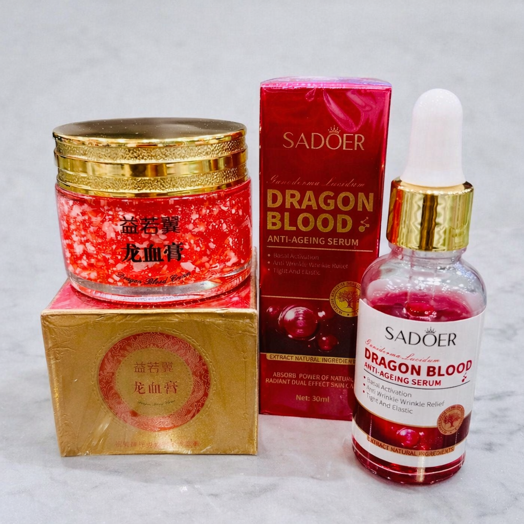 SADOER Dragon Blood Anti-Ageing Serum 30ml & Retinol Placenta Royal Dragon Blood Cream 50gm
