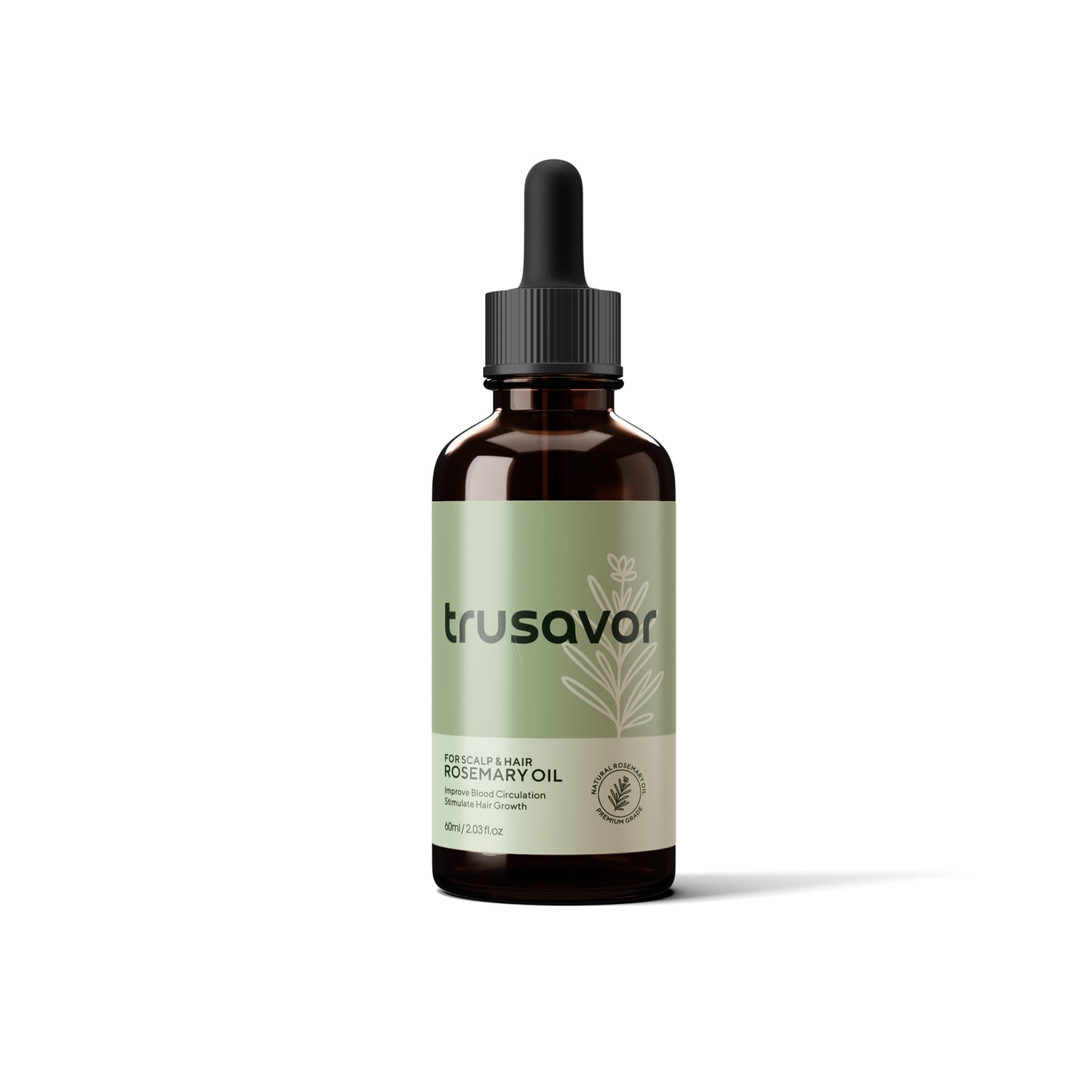 Trusavor Rosemary Hair Growth Oil, Natural Scalp Treatment, 60ml/2.03fl.oz, Australian Made, With Essential Oils