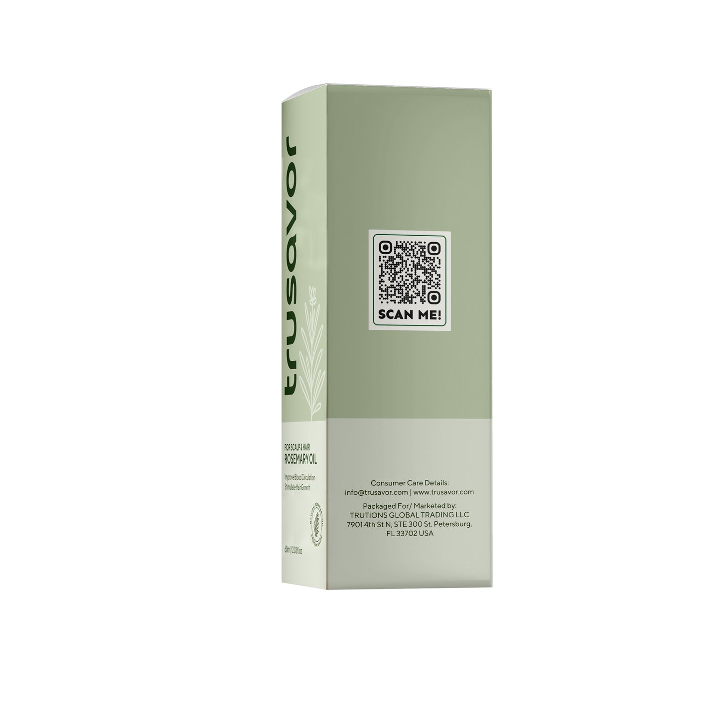 Trusavor Rosemary Hair Growth Oil, Natural Scalp Treatment, 60ml/2.03fl.oz, Australian Made, With Essential Oils