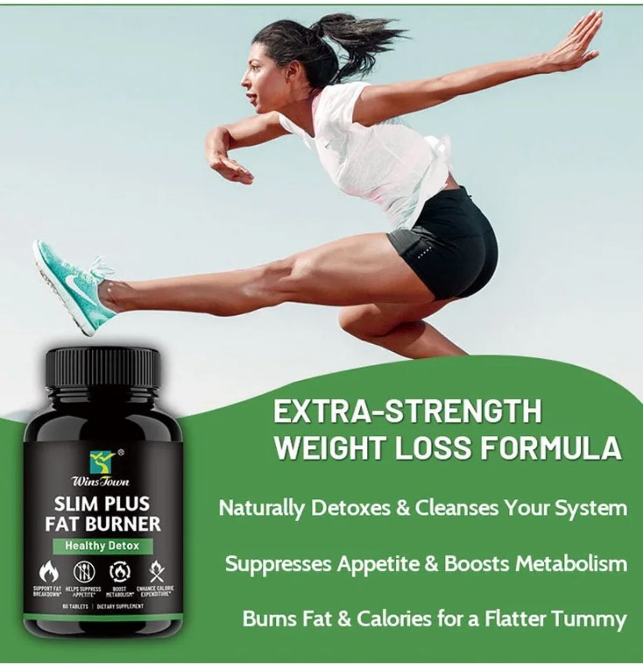 Wins Town Slim Plus Fat Burner Healthy Detox Burning Fat Slimming Tablets (Alternative Sleeve Gag)